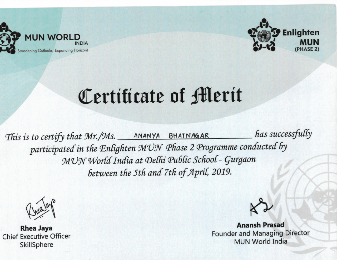 Certificate P6
